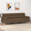 vidaXL 3-Sitzer-Sofa mit Kissen Braun 210 cm Stoff