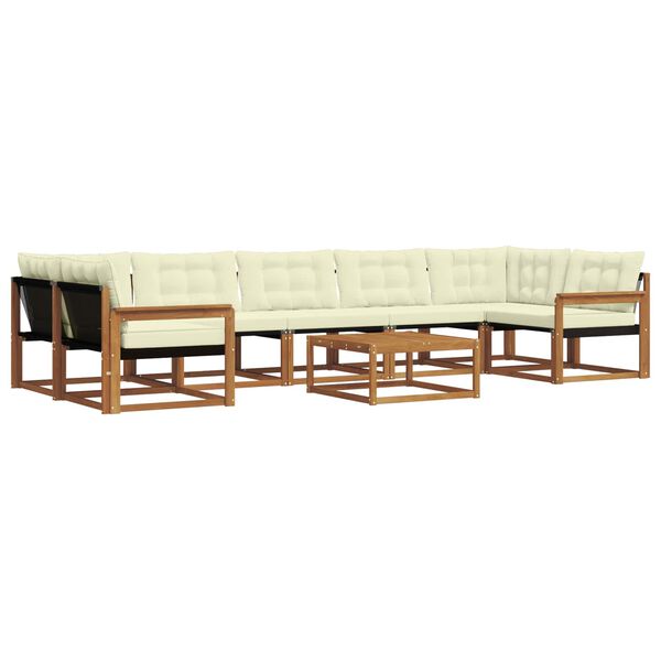 vidaXL Outdoor-Sofagarnitur mit Kissen 8 pcs Natur und Creme
