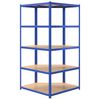 vidaXL Eckregal mit 5 B&ouml;den Blau Stahl & Holzwerkstoff