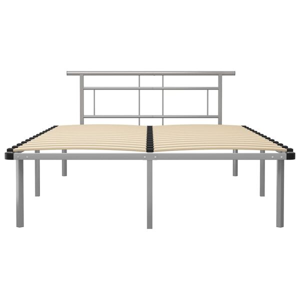 vidaXL Bettgestell Grau Metall 140x200 cm
