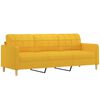 vidaXL 3-Sitzer-Sofa mit Kissen Hellgelb 210 cm Stoff