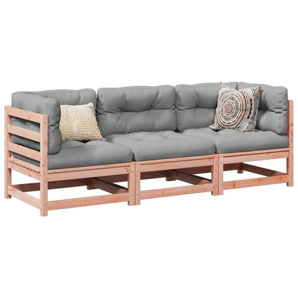 vidaXL 3-tlg. Garten-Sofagarnitur Massivholz Douglasie