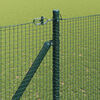 vidaXL Zaunpfosten Gr&uuml;n 25 x 1,6 m (16 x 16 mm Netz) Stahl und PVC