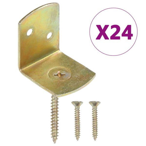 vidaXL Flechtzaunhalter 24 Stk. L-Form Verzinktes Metall