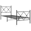 vidaXL Bettgestell mit Kopf- und Fu&szlig;teil Metall Schwarz 75x190 cm