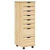 vidaXL Rollcontainer mit Schubladen MOSS 34 x 39 x 103 cm Klarlack
