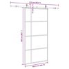 vidaXL Schiebet&uuml;r mit Beschlag Schwarz 102,5x205 cm ESG-Glas