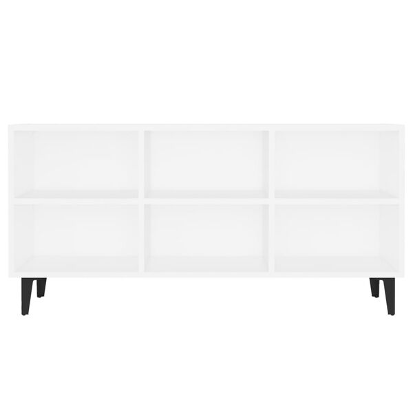 vidaXL TV-Schrank mit Metallbeinen Wei&szlig; 103,5x30x50 cm