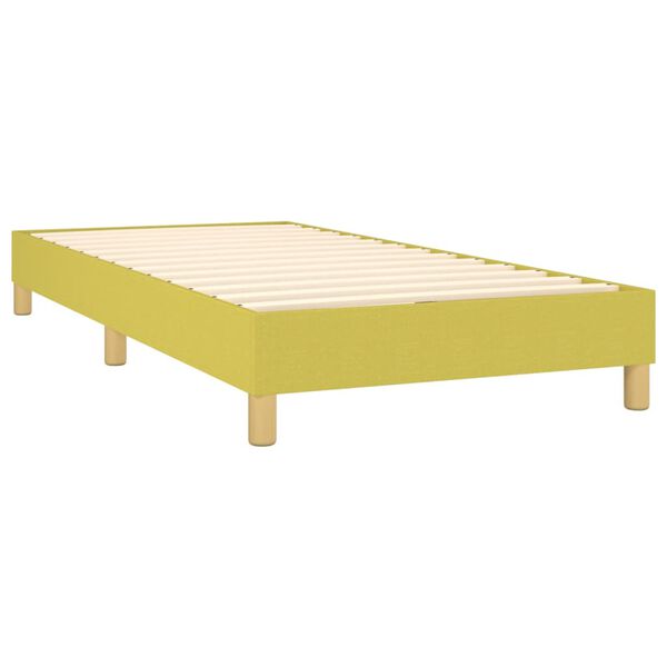 vidaXL Boxspringbett mit Matratze Gr&uuml;n 100x200 cm Stoff