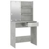 vidaXL Schminktisch mit LED Betongrau 74,5x40x141 cm