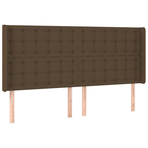 vidaXL Kopfteil mit Ohren Dunkelbraun 183x16x118/128 cm Stoff