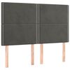 vidaXL Boxspringbett mit Matratze Dunkelgrau 140x200 cm Samt
