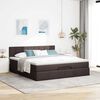vidaXL Ottoman-Bett mit Matratze & LEDs Dunkelbraun 160x200 cm Stoff