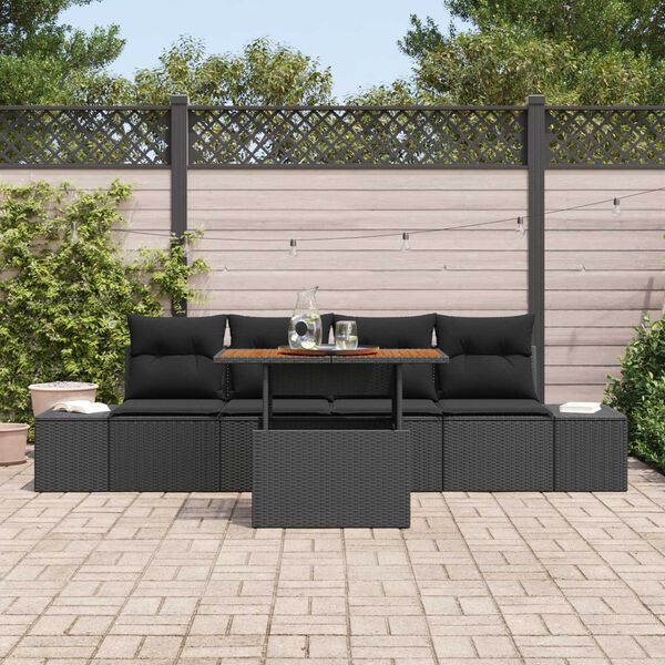 vidaXL Garten Essgruppe mit Kissen 5 pcs Schwarz und Braun