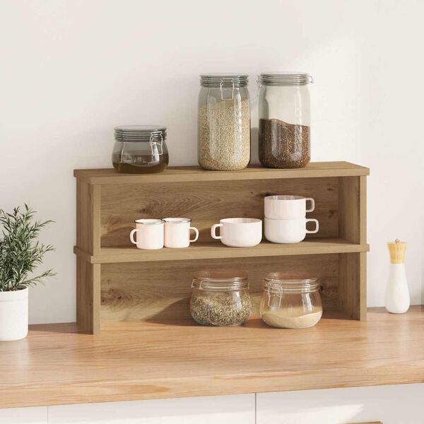 vidaXL K&uuml;chenregale Stapelbar 2 Stk. Artisan-Eiche 60x15x16 cm