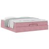vidaXL Ottoman-Bett mit Matratzen Rosa 200x200 cm Samt
