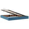 vidaXL Bett mit Stauraum und LED mit LED Dunkelblau 200 x 200 cm Samt