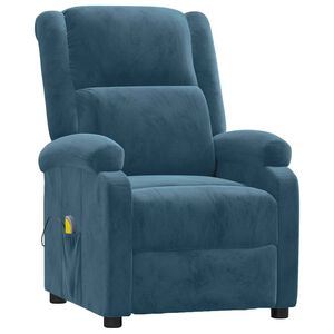 vidaXL Massagesessel Blau Samt