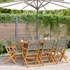vidaXL Gartenst&uuml;hle 8 Stk. Klappbar Grau Poly Rattan & Massivholz