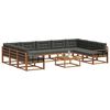 vidaXL Outdoor-Sofagarnitur mit Kissen 10 pcs Natur und Anthrazit