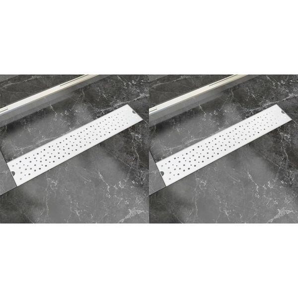 vidaXL Lineare Duschrinnen 2 Stk. Blasen 630 x 140 mm Edelstahl