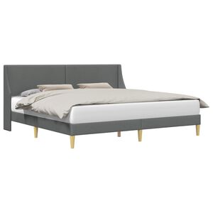 vidaXL Bettrahmen mit Kopfteil Dunkelgrau 100 x 203 cm Stoff