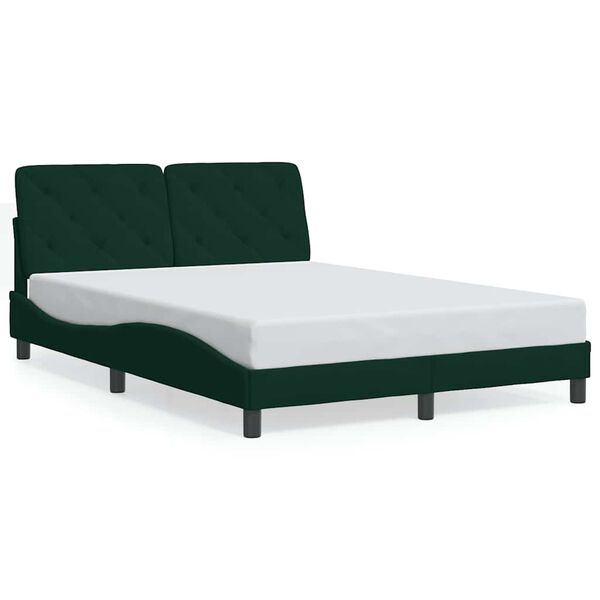 vidaXL Bettgestell ohne Matratze Dunkelgr&uuml;n 120x200 cm Samt