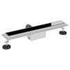 vidaXL Duschabfluss mit Glasabdeckung Schwarz 60 cm Edelstahl 304