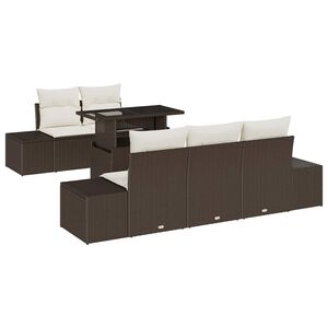 vidaXL Sofa Set mit Kissen 6 pcs Braun und Creme Poly-Rattan