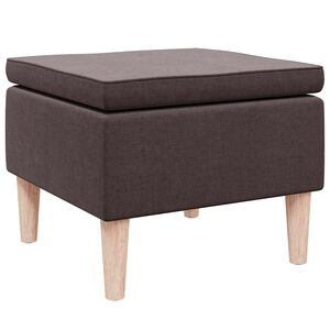 vidaXL Hocker mit Holzbeinen Dunkelbraun Stoff