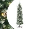 vidaXL K&uuml;nstlicher schlanker Weihnachtsbaum Gr&uuml;n und Wei&szlig; 240 cm