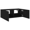 vidaXL TV-Wandschrank mit LED-Leuchten Schwarz 80x35x31 cm