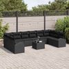 vidaXL Sofa Set mit Kissen 11 pcs Schwarz Polyrattan