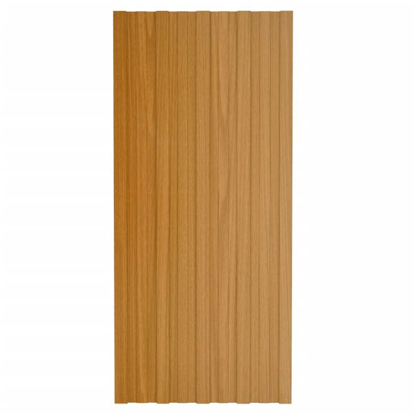 vidaXL Dachpaneele 36 Stk. Verzinkter Stahl Holzoptik Hell 100x45 cm
