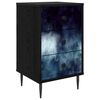 vidaXL Nachttisch RAALTE Schwarz Eichen-Optik 36 x 33 x 61 cm