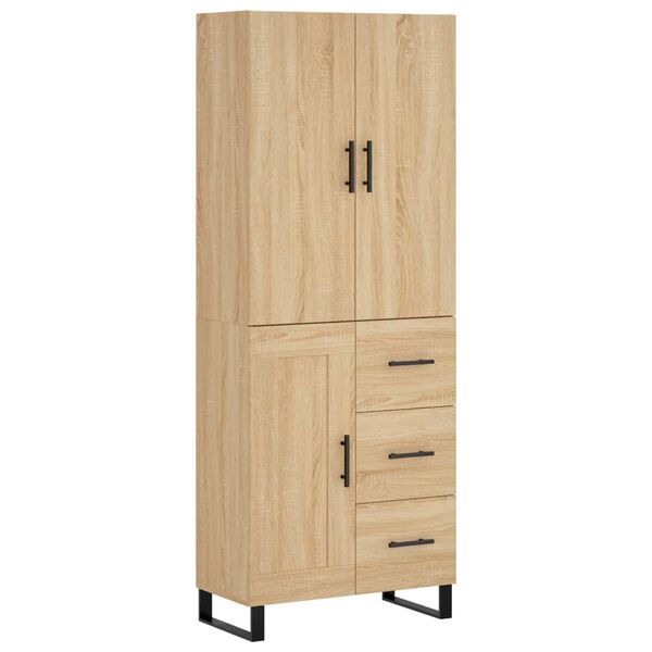 vidaXL Highboard Sonoma-Eiche 69,5x34x180 cm Holzwerkstoff