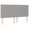 vidaXL Boxspringbett mit Matratze & LED Hellgrau 200x200 cm Stoff
