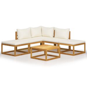 vidaXL 6-tlg. Garten-Lounge-Set mit Kissen Massivholz Akazie