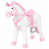 vidaXL Pl&uuml;schtier Einhorn Stehend Pl&uuml;sch Wei&szlig; und Rosa XXL