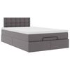 vidaXL Ottoman-Bett mit Matratzen & LEDs Grau 120x200 cm Kunstleder