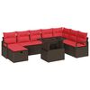 vidaXL Gartensofa-set 9 stk. Braun Poly-Rattan
