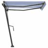 vidaXL Standmarkise Manuell Einziehbar 350x250 cm Blau/Wei&szlig;