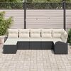 vidaXL Garten-Sofa-Set 7 pcs Schwarz Poly Rattan