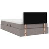 vidaXL Aufbewahrungsbett mit Matratze Taupe 120 x 200 cm Holzwerkstoff