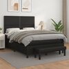 vidaXL Boxspringbett mit Matratze Schwarz 140x190 cm Kunstleder