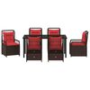 vidaXL Garten Essgruppe 7 pcs Braun Poly-Rattan