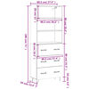 vidaXL Highboard Schwarz 69,5x34x180 cm Holzwerkstoff