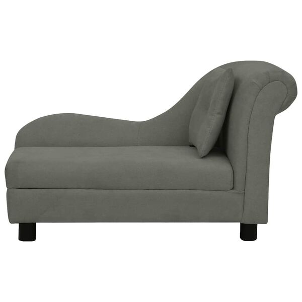 vidaXL Hundesofa mit Kissen Dunkelgrau 83x44x44 cm Pl&uuml;sch