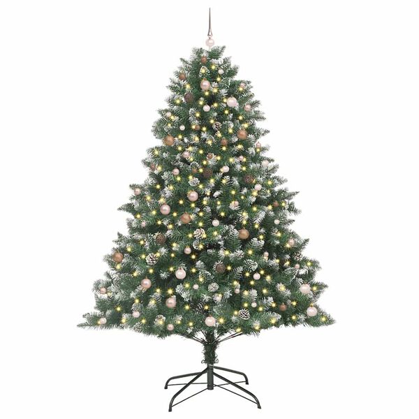 vidaXL K&uuml;nstlicher Weihnachtsbaum mit 300 LEDs mit St&auml;nder Gr&uuml;n 240 cm