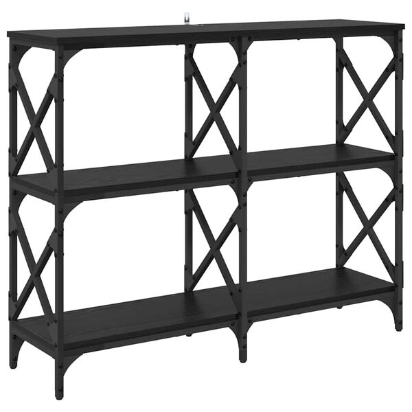 vidaXL Konsolentisch Schwarz Eichen-Optik 100 x 28 x 80,5 cm